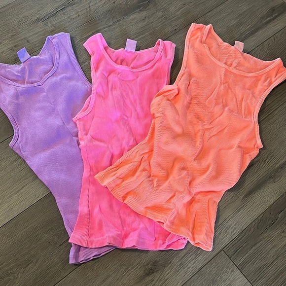 Girls Bright Neon Tank 3-pack bundle Size S NWOT - Picture 1 of 5